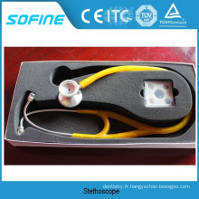 DT-410A Couleur jaune d&#39;un stéthoscope en acier inoxydable